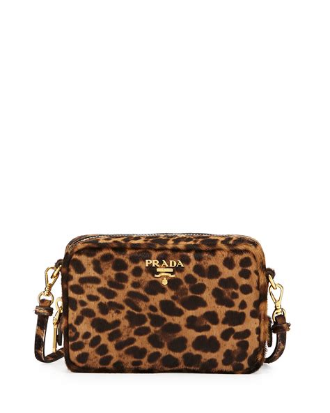 leopard-print calf hair mini crossbody bag by prada|prada leather crossbody bag.